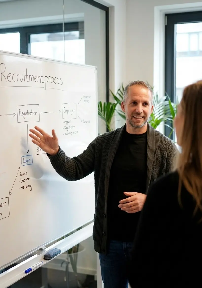 Recruitment proces optimalisatie op whiteboard